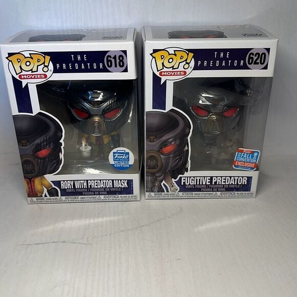 Funko Pop Movies The Predator Fugitive Predator #620 and Rory With Mask #618 - Picture 1 of 7